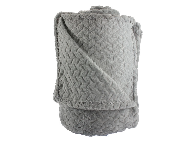 FRAZADA ANDES FLANNEL JACQUARD 2 PLAZAS 210 CM GRIS - 3