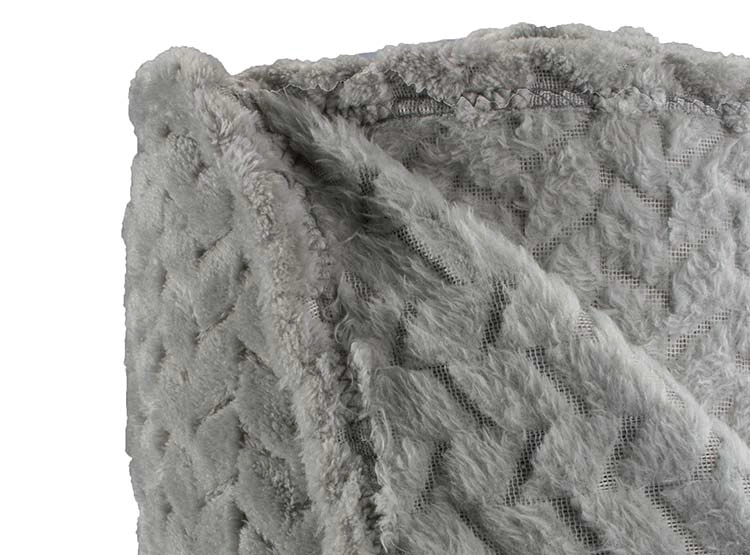FRAZADA ANDES FLANNEL JACQUARD 2 PLAZAS 210 CM GRIS - 4