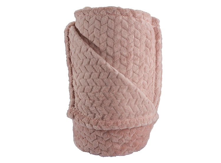 FRAZADA ANDES FLANNEL JACQUARD 2 PLAZAS 210 CM ROSADO - 3