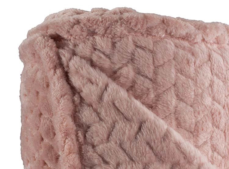 FRAZADA ANDES FLANNEL JACQUARD 2 PLAZAS 210 CM ROSADO - 4