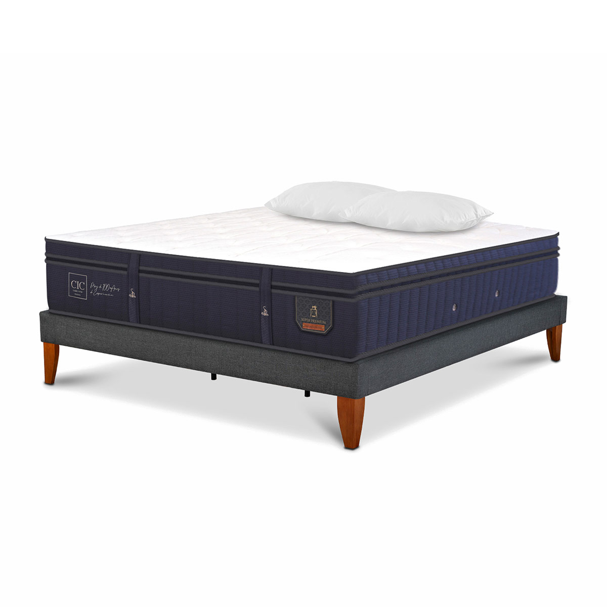 CAMA EUROPEA CIC CURVE SUPER PREMIUM KING + ALMOHADAS - 2