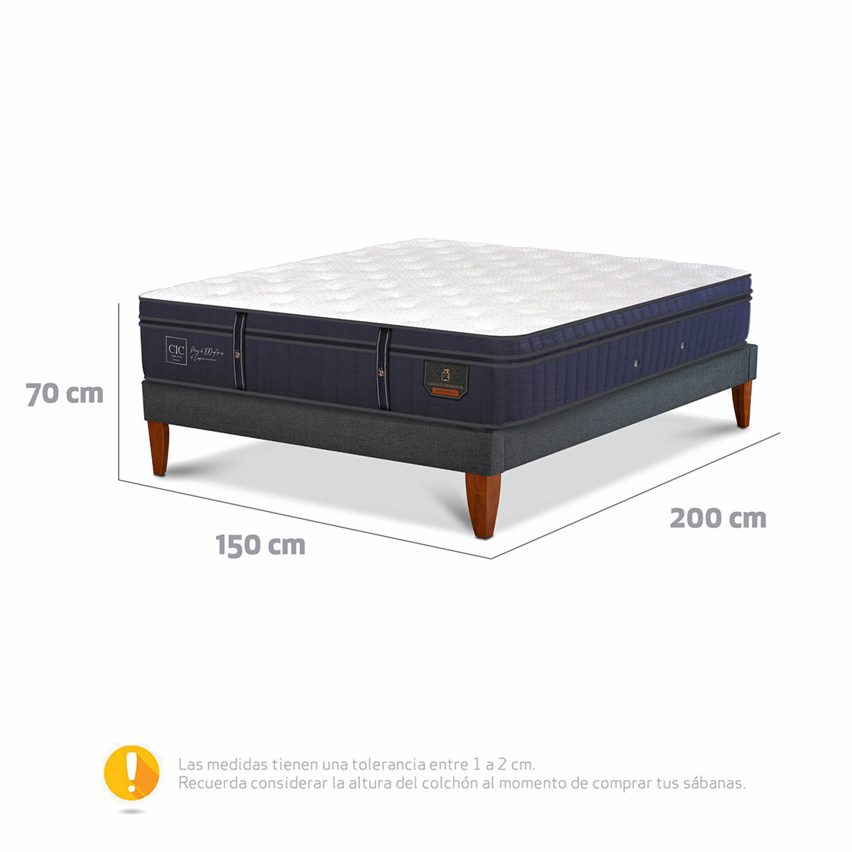 CAMA EUROPEA CIC CURVE GRAND PREMIUM 2 PLAZAS - 11