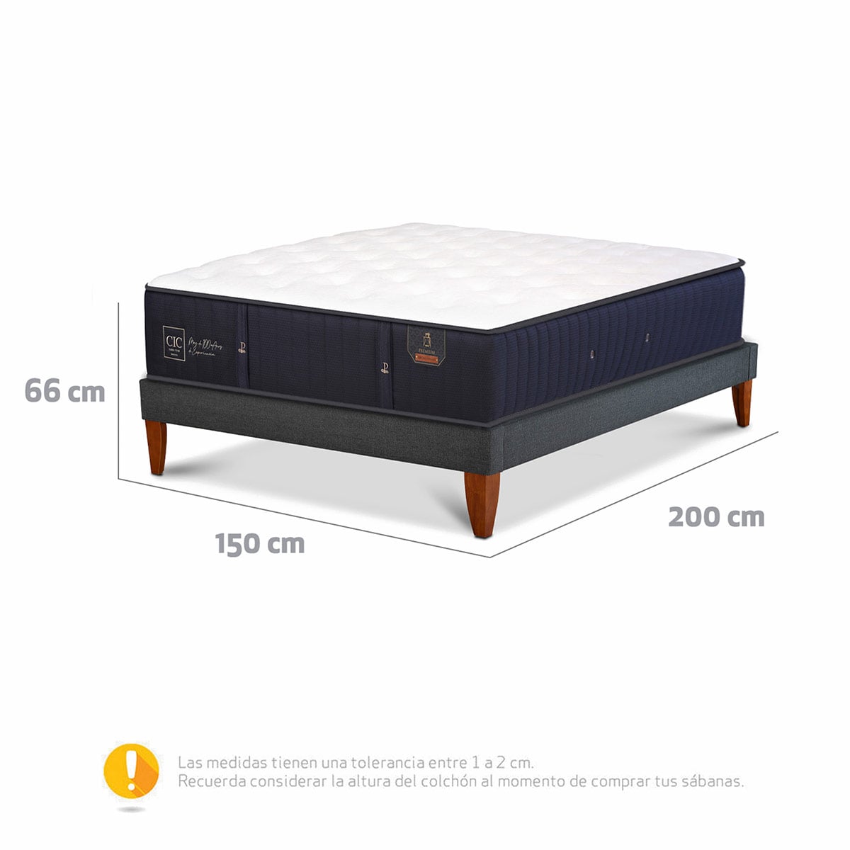 CAMA EUROPEA CIC CURVE PREMIUM 2 PLAZAS - 11