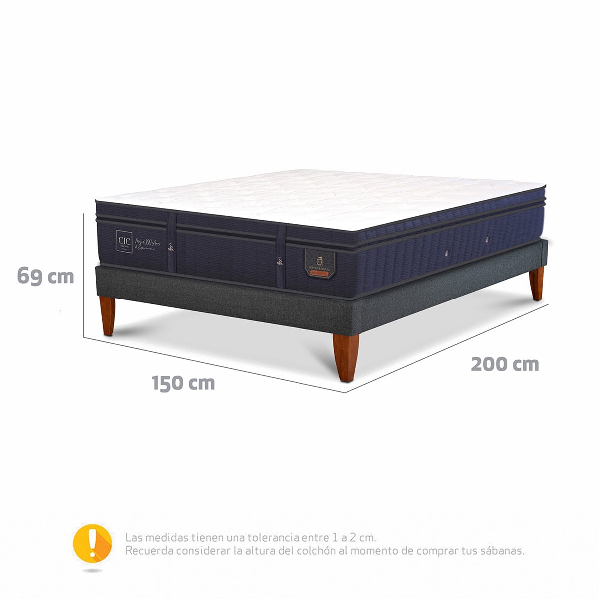 CAMA EUROPEA CIC CURVE SUPER PREMIUM 2 PLAZAS - 11