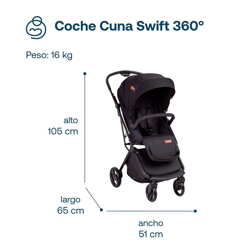 COCHE CUNA TRAVEL SYSTEM BEBE SWIFT 360 BEBESIT - 7