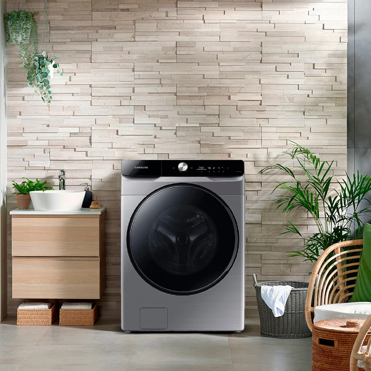 LAVADORA SECADORA SAMSUNG WD20T6300GP 20KG 12KG GRIS - 4