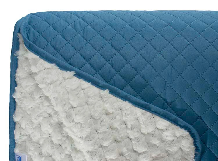 CUBRECAMA QUILT ANDES 2 PLAZAS AZUL SHERPA LISO - 3