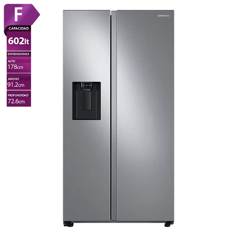 REFRIGERADOR SIDE BY SIDE RS60T5200S9/ZS 602L ALL AROUND COOLING PLATA