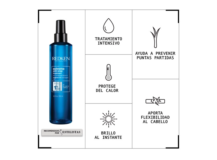 TRATAMIENTO REDKEN LEAVE-IN ANTI QUIEBRE REPARACIÓN CABELLO DAÑADO ANTI-SNAP EXTREME 240 ML - 2