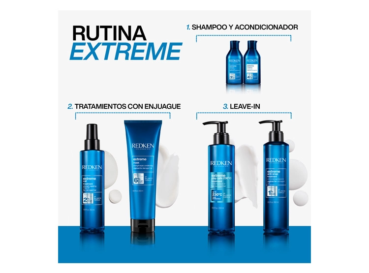 TRATAMIENTO REDKEN LEAVE-IN ANTI QUIEBRE REPARACIÓN CABELLO DAÑADO ANTI-SNAP EXTREME 240 ML - 4