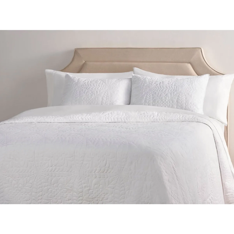 CUBRECAMA RIPLEY HOME FLORAL 1.5 PLAZAS BLANCO - 2