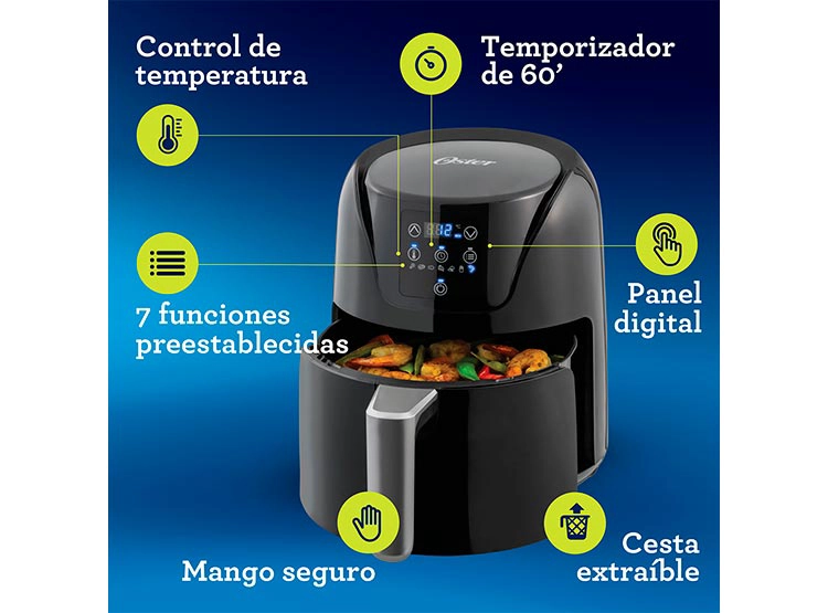 FREIDORA DE AIRE OSTER DIGITAL 4 LT DIAMONDFORCE CKSTAF40DDF - 7
