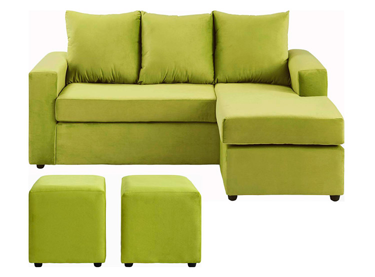 JUEGO DE LIVING BODEVIR SOFA SOFT SECCIONAL FELPA + 2 POUFS - 1