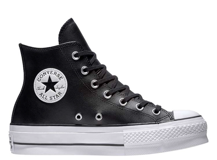 ZAPATILLAS MUJER CONVERSE URBANAS NEGRO CHUCK TAYLOR ALL STAR LIFT HI CUERO - 1