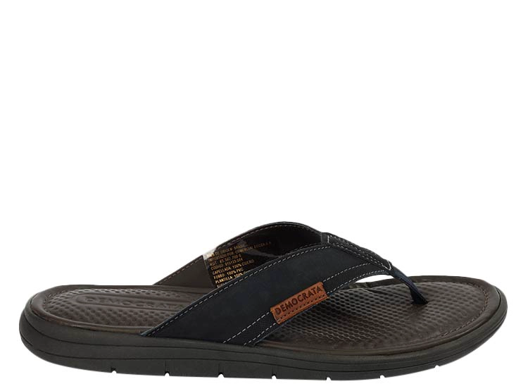SANDALIAS CUERO HOMBRE DEMOCRATA AZUL MARINO SOUL - 1