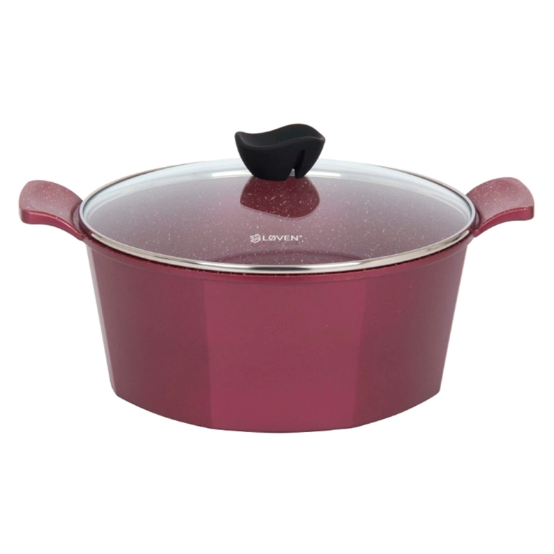 BATERÍA DE COCINA LOVEN EBBA BURGUNDY BURDEO 7 PIEZAS - 2