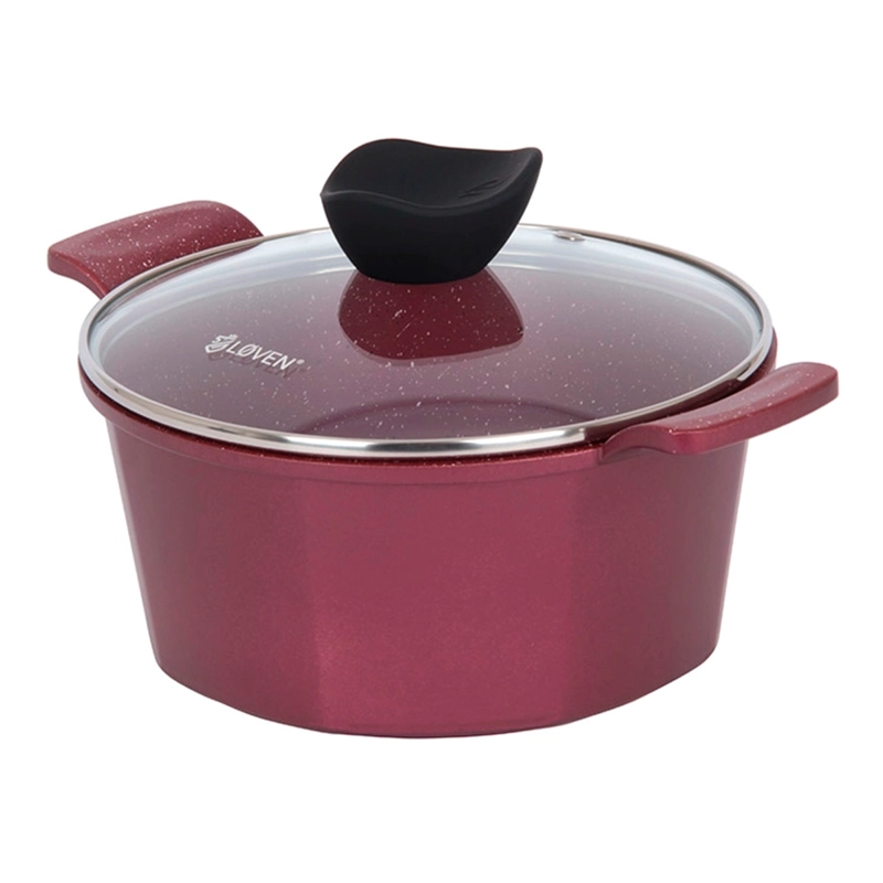 BATERÍA DE COCINA LOVEN EBBA BURGUNDY BURDEO 7 PIEZAS - 4