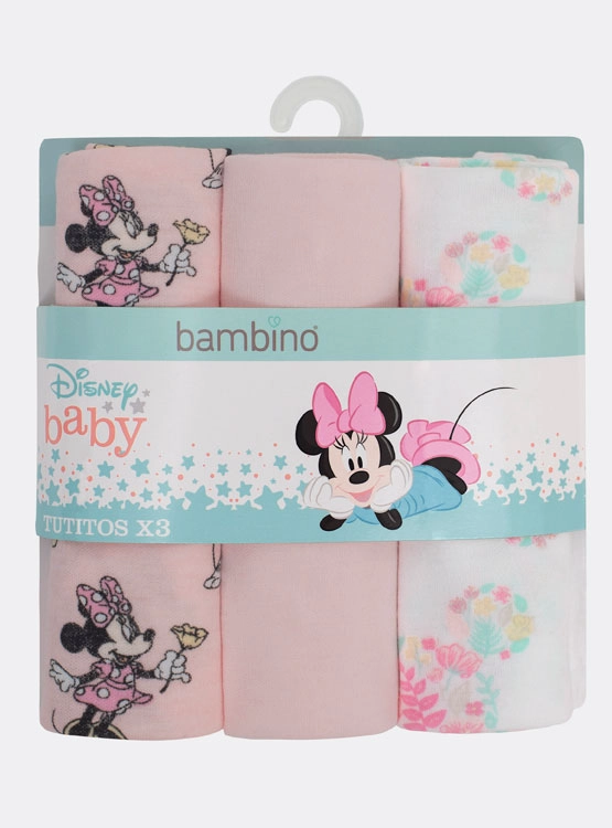 TUTO BAMBINO PACK 3 CLÁSICO ALGODÓN ROSADO - 2