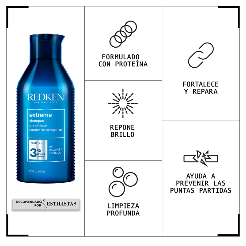 SHAMPOO REDKEN REPARACIÓN TOTAL EXTREME 500 ML - 2