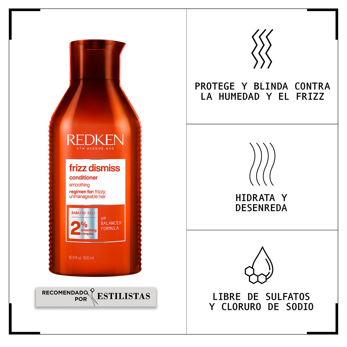 ACONDICIONADOR REDKEN CONTROL FRIZZ DISMISS 500 ML - 2