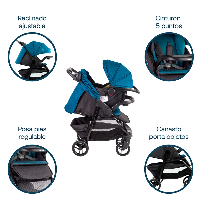 COCHE TRAVEL SYSTEM BEBESIT SIENNA GRIS - 3