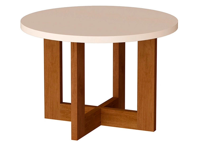 MESA DE CENTRO BE DESIGN REDONDA PERLA CREMA - 2