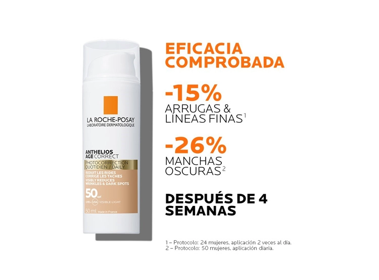 PROTECTOR SOLAR FACIAL LA ROCHE-POSAY ANTHELIOS AGE CORRECT COLOR SPF 50 50 ML - 3