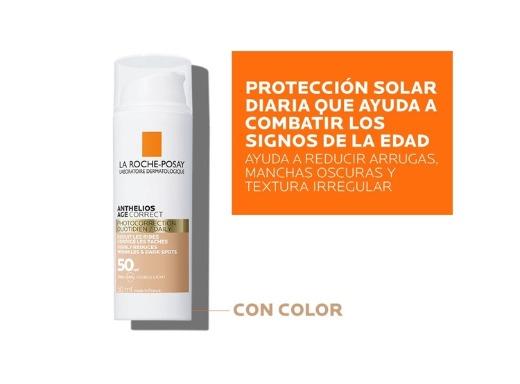 PROTECTOR SOLAR FACIAL LA ROCHE-POSAY ANTHELIOS AGE CORRECT COLOR SPF 50 50 ML - 7