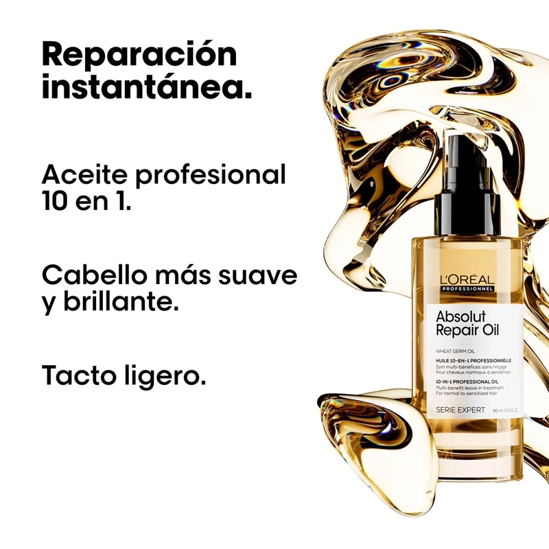 ACEITE LORÉAL PROFESSIONNEL REPARACIÓN CABELLO DAÑADO ABSOLUT REPAIR 90 ML - 2