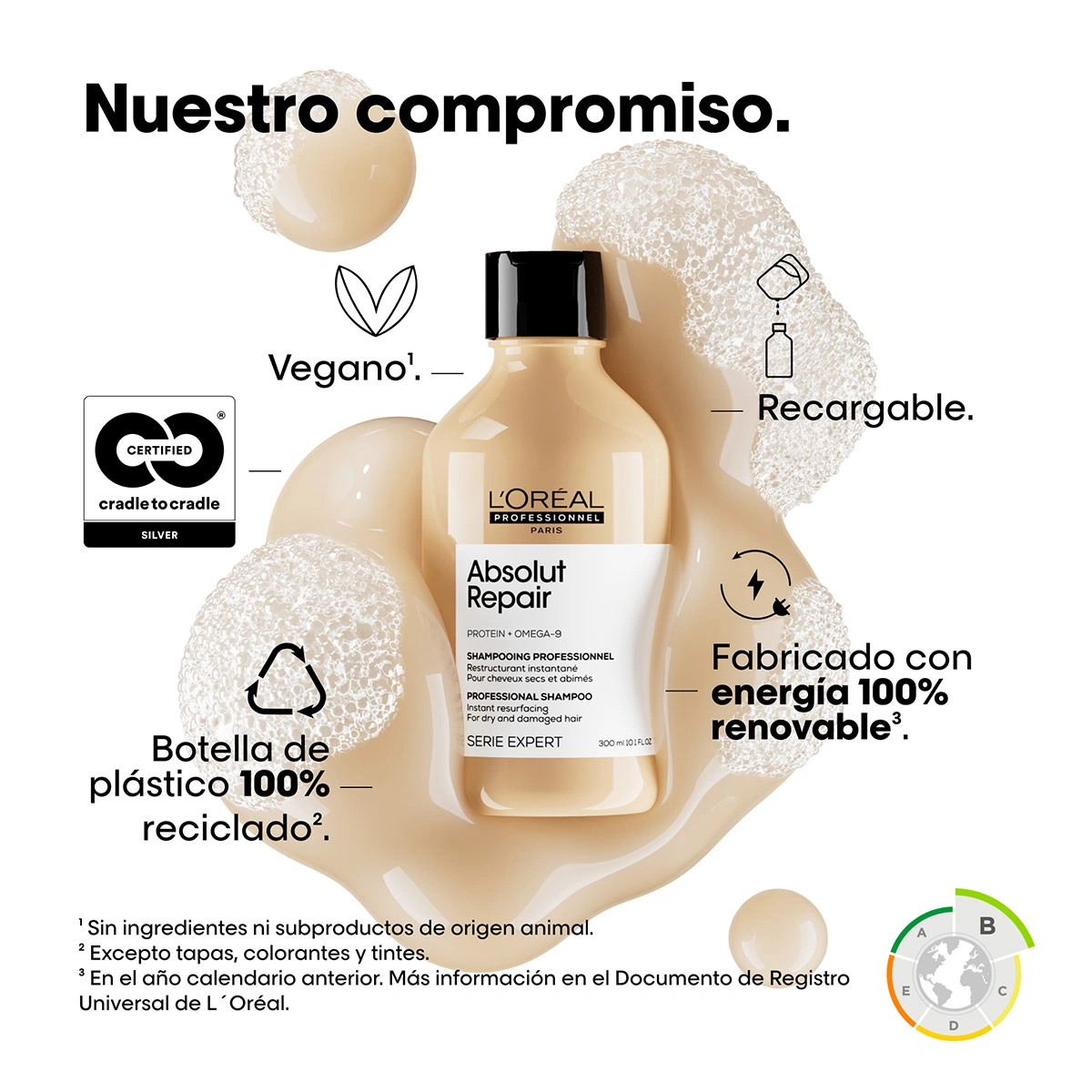 SHAMPOO LOREAL PROFESSIONNEL REPARACIÓN PROFUNDA ABSOLUT REPAIR SERIE EXPERT 500 ML - 8