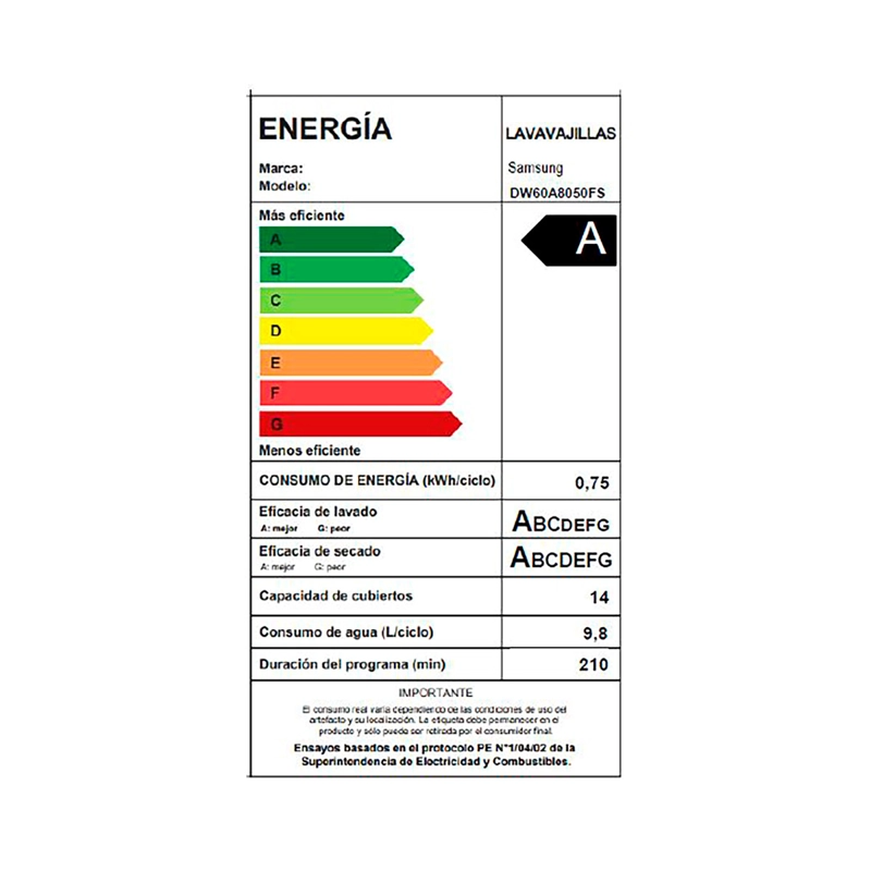 LAVAVAJILLAS SAMSUNG SMARTTHINGS 14 CUBIERTOS DW60A8050FS/ZS - 11