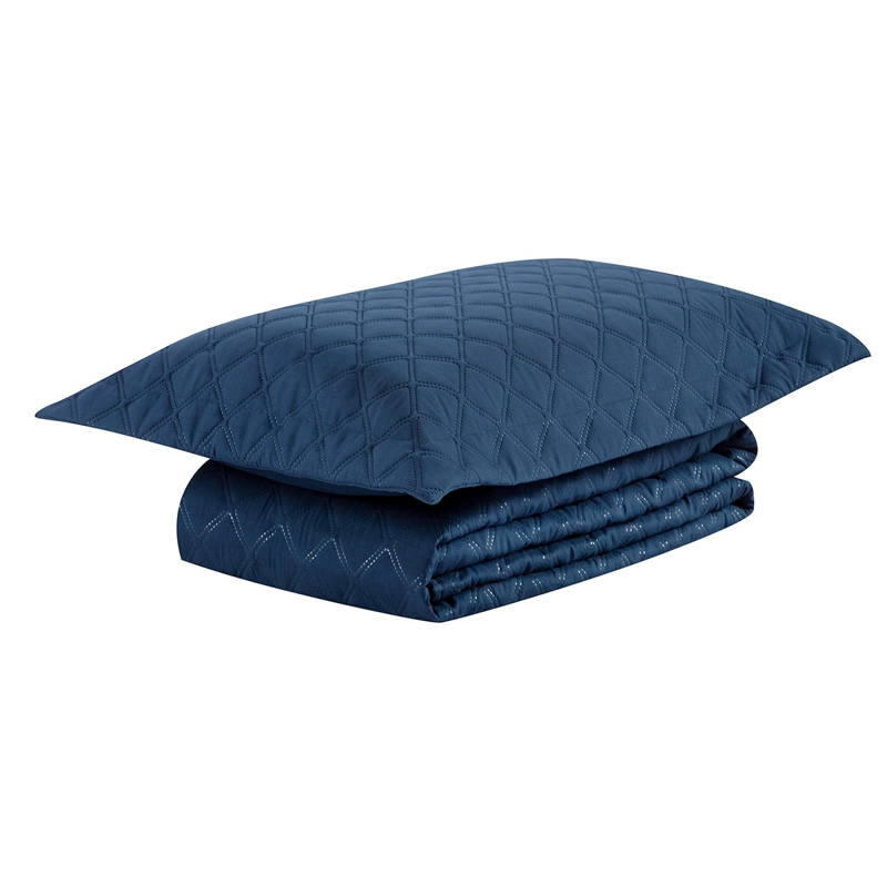 CUBRECAMA QUILT ANDES 1.5 PLAZAS AZUL LISO - 2
