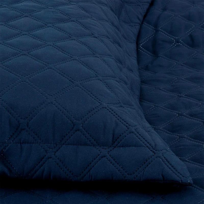 CUBRECAMA QUILT ANDES 2 PLAZAS AZUL LISO - 3