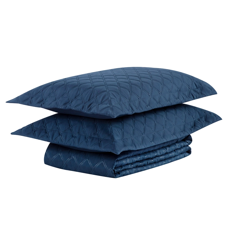 CUBRECAMA QUILT ANDES KING AZUL LISO - 2