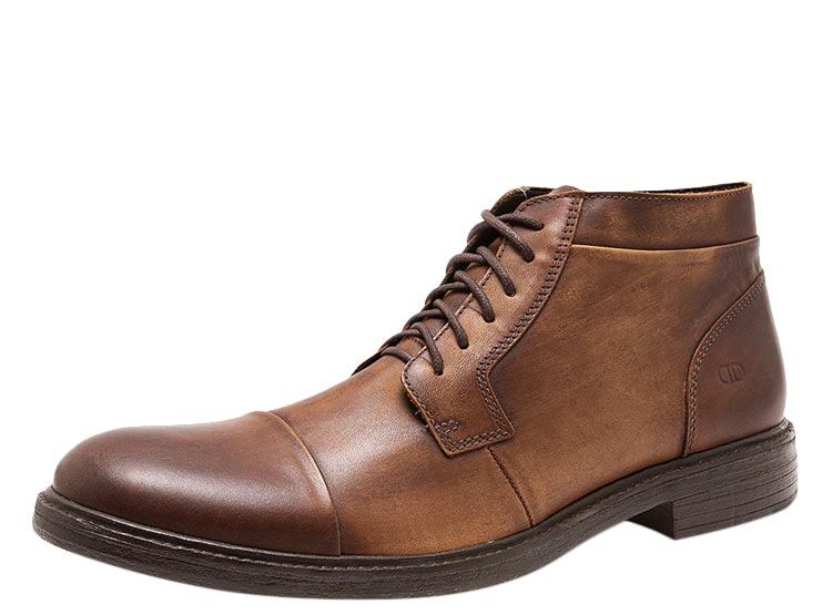 BOTINES HOMBRE DEMOCRATA CASUALES CAFE RUST CUERO - 2