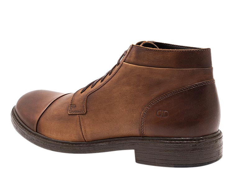 BOTINES HOMBRE DEMOCRATA CASUALES CAFE RUST CUERO - 3