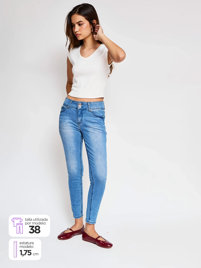 JEANS MUJER ELLUS ALGODÓN SKINNY - 1