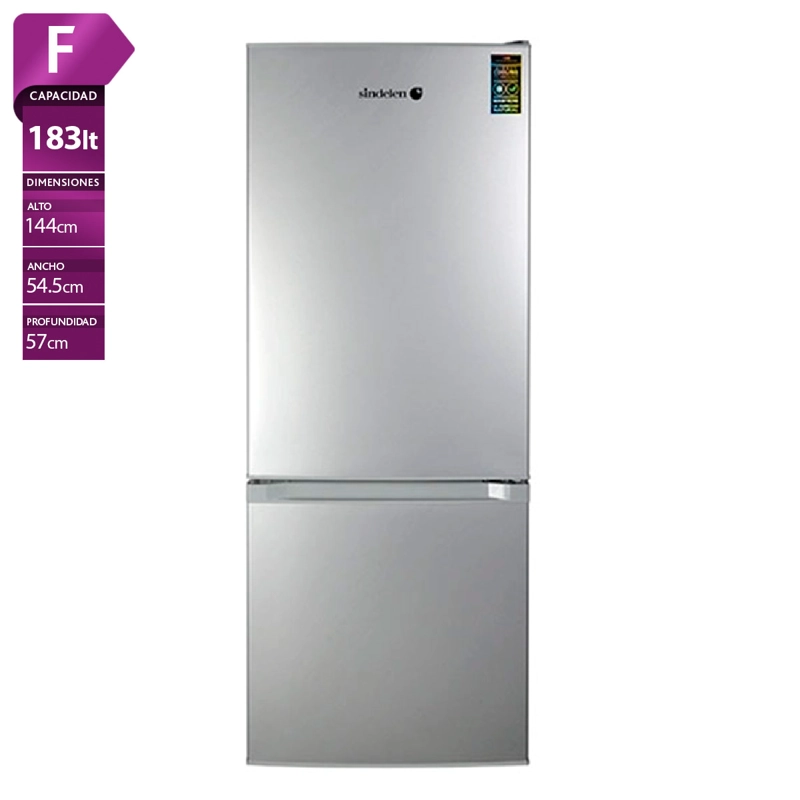 REFRIGERADOR BOTTOM FREEZER SINDELEN RD-2225 183L PLATA - 1