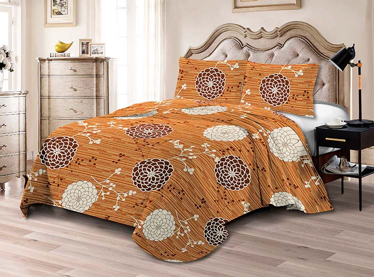 CUBRECAMA QUILT ILLUSIONS KING BEIGE ESTAMPADO DORA - 1