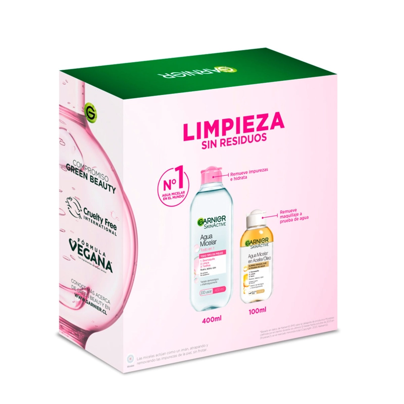 TRATAMIENTO FACIAL GARNIER HIDRATANTE RUTINA LIMPIEZA MICELARES SKIN ACTIVE - 2