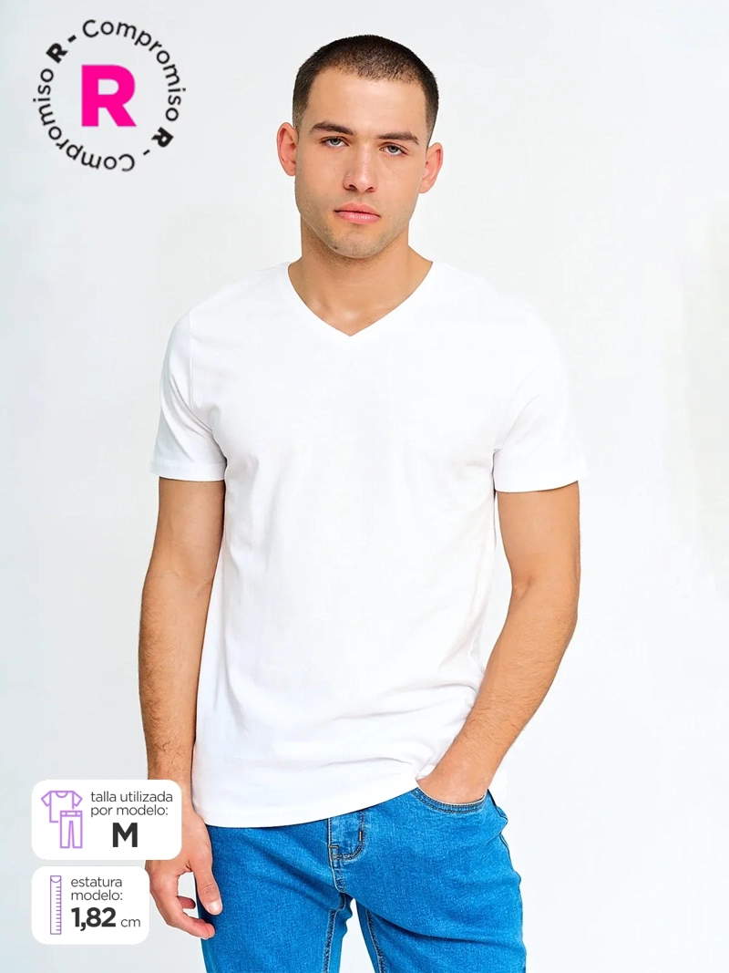 POLERA HOMBRE INDEX MANGA CORTA CUELLO V - 1