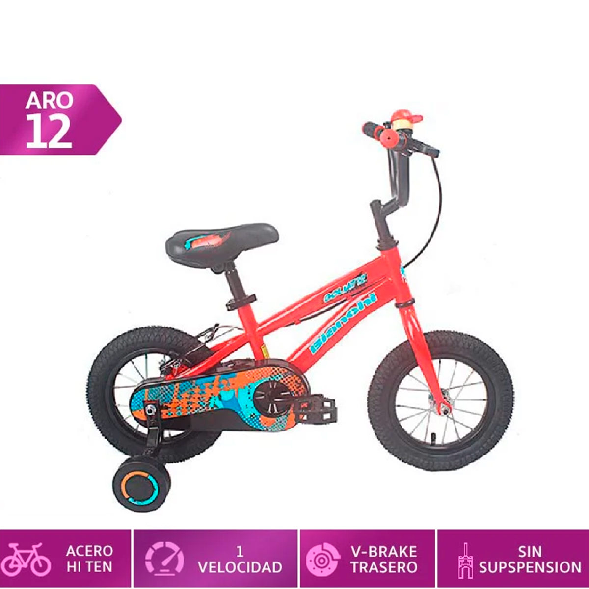 BICICLETA INFANTIL BIANCHI GOLIAT ROJO ARO 12 - 1
