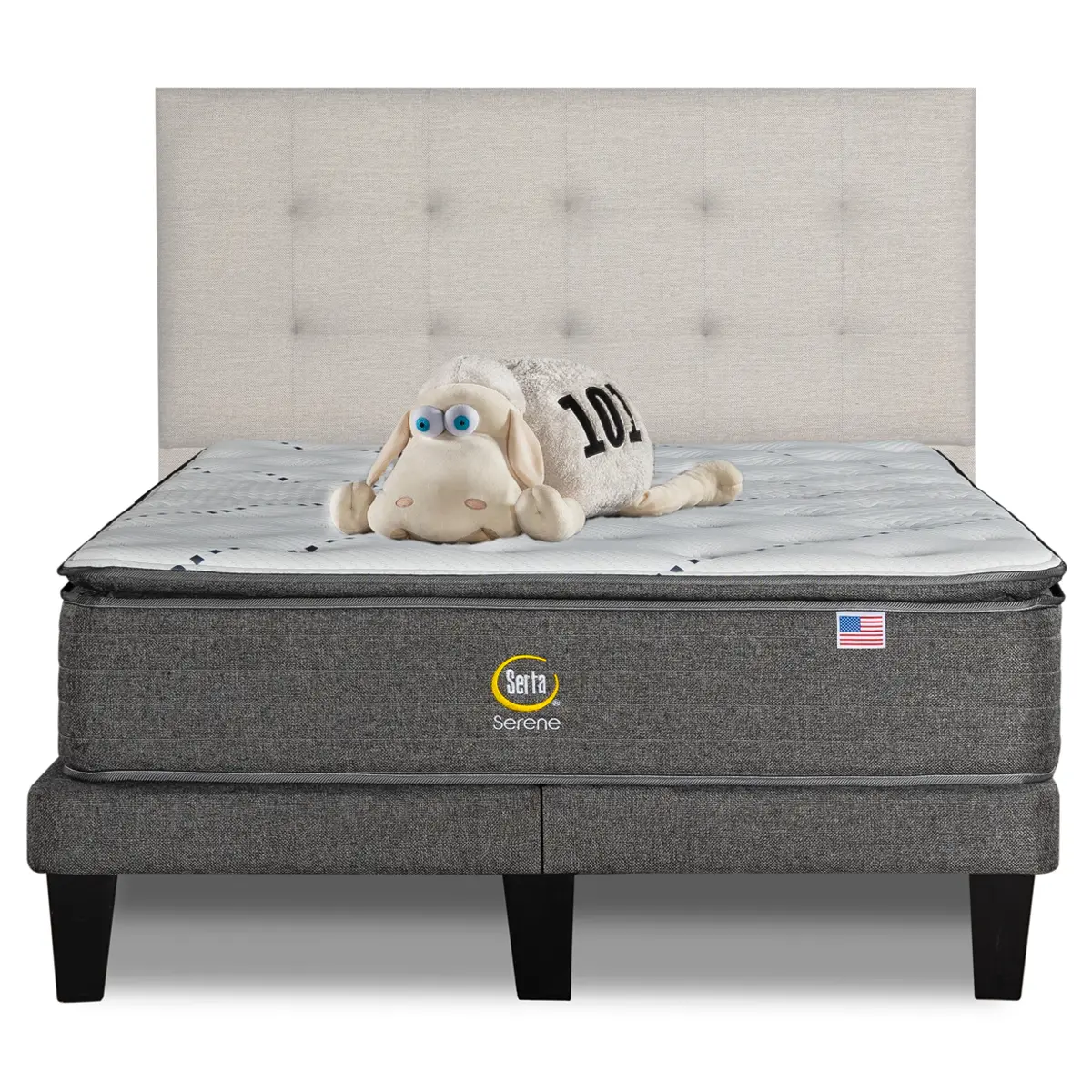 CAMA EUROPEA SERTA SERENE BD KING + RESPALDO TIGNES ARENA - 1