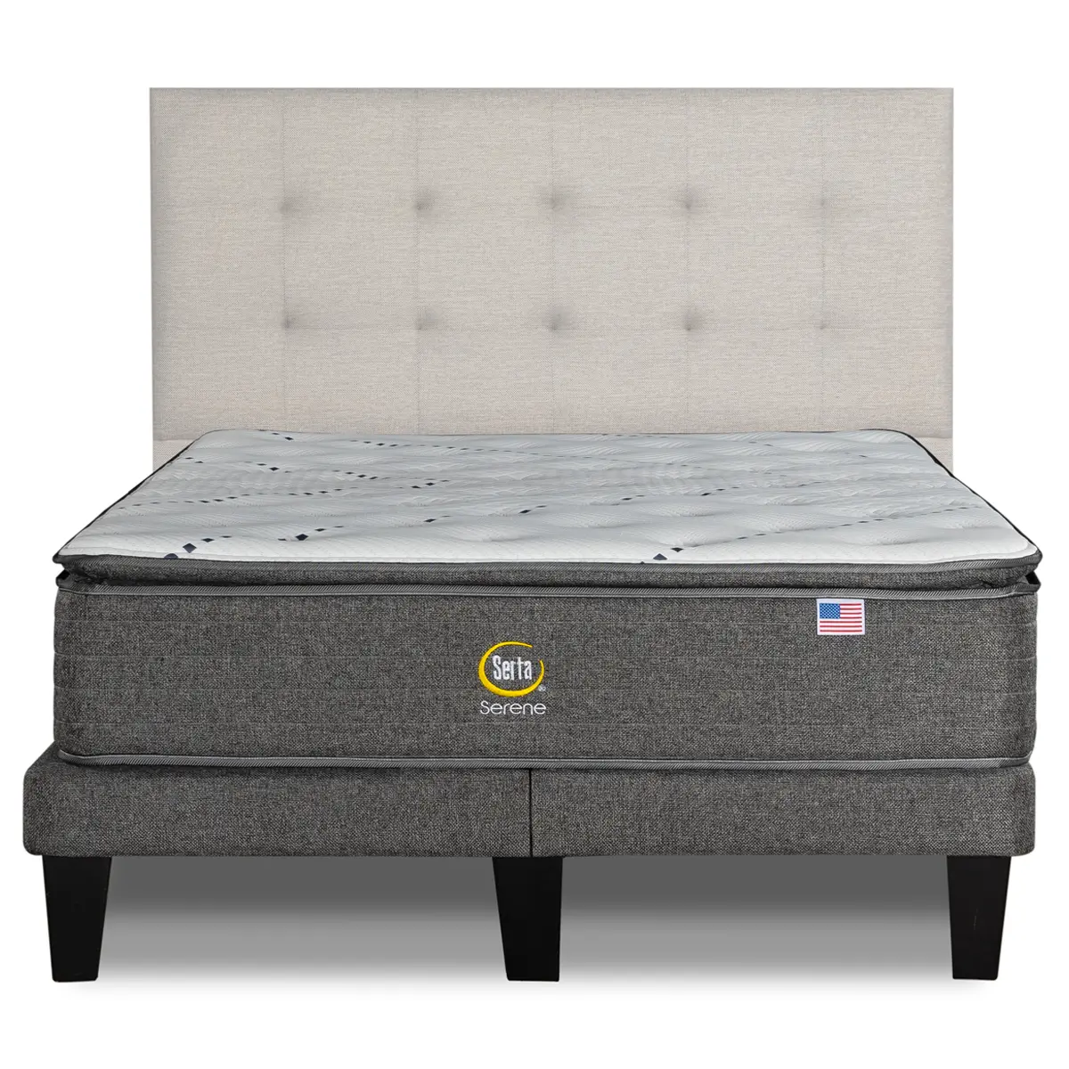 CAMA EUROPEA SERTA SERENE BD KING + RESPALDO TIGNES ARENA - 2