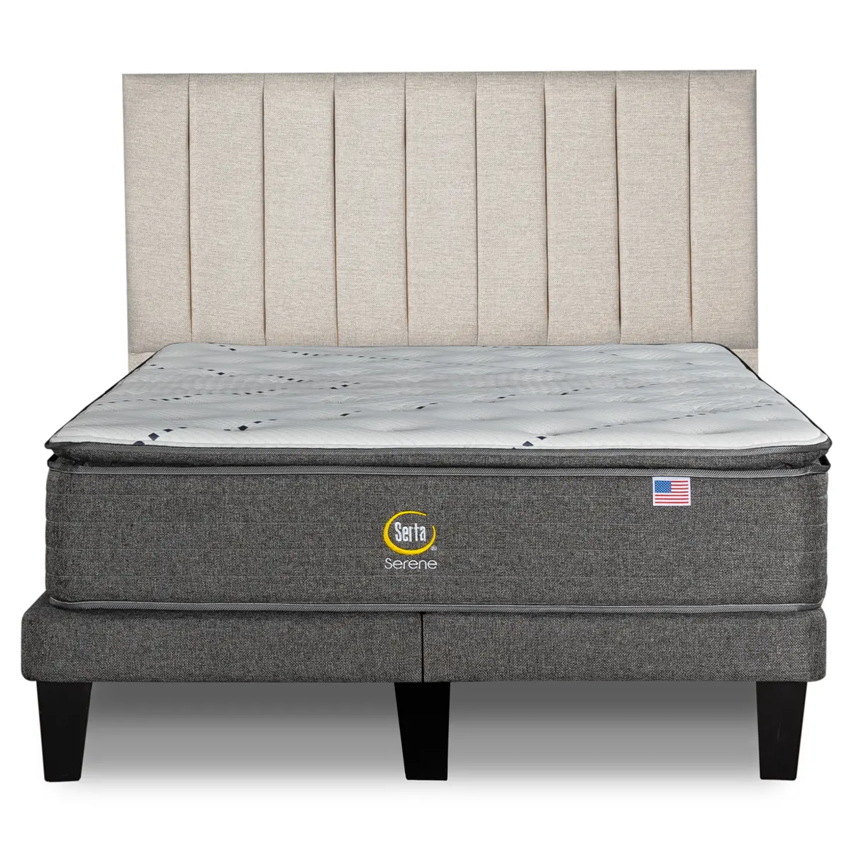 CAMA EUROPEA SERTA SERENE 2PL B/D + RESPALDO TIBET - 2