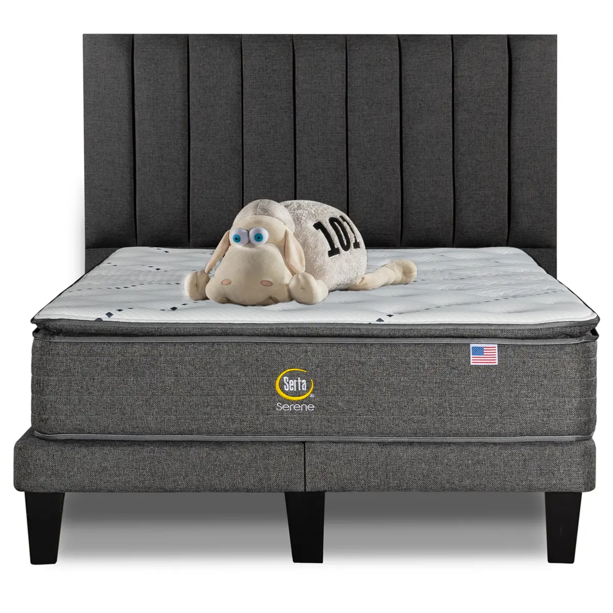 CAMA EUROPEA SERTA SERENE 2PL B/D + RESPALDO TIBET - 1