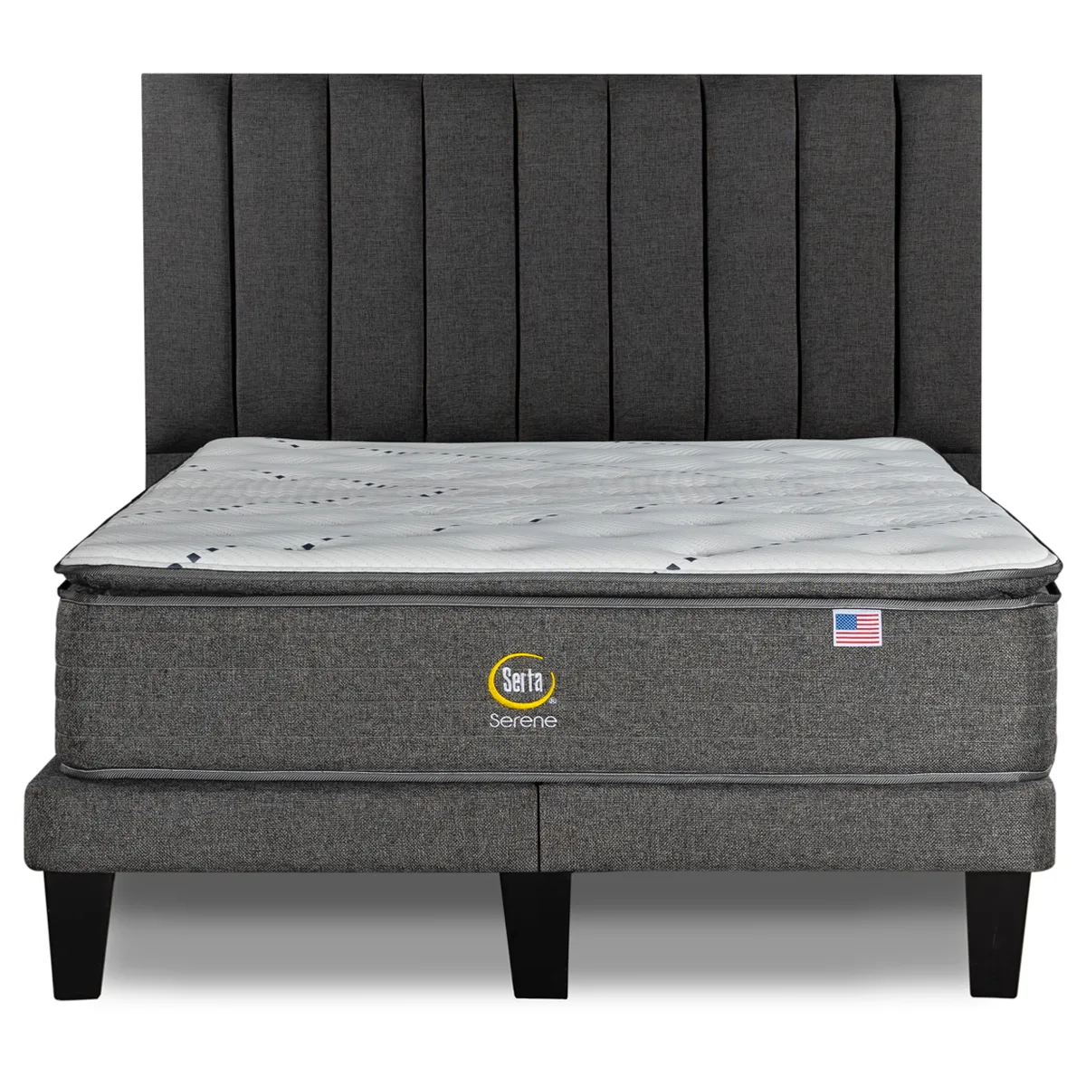 CAMA EUROPEA SERTA SERENE 2PL B/D + RESPALDO TIBET - 2