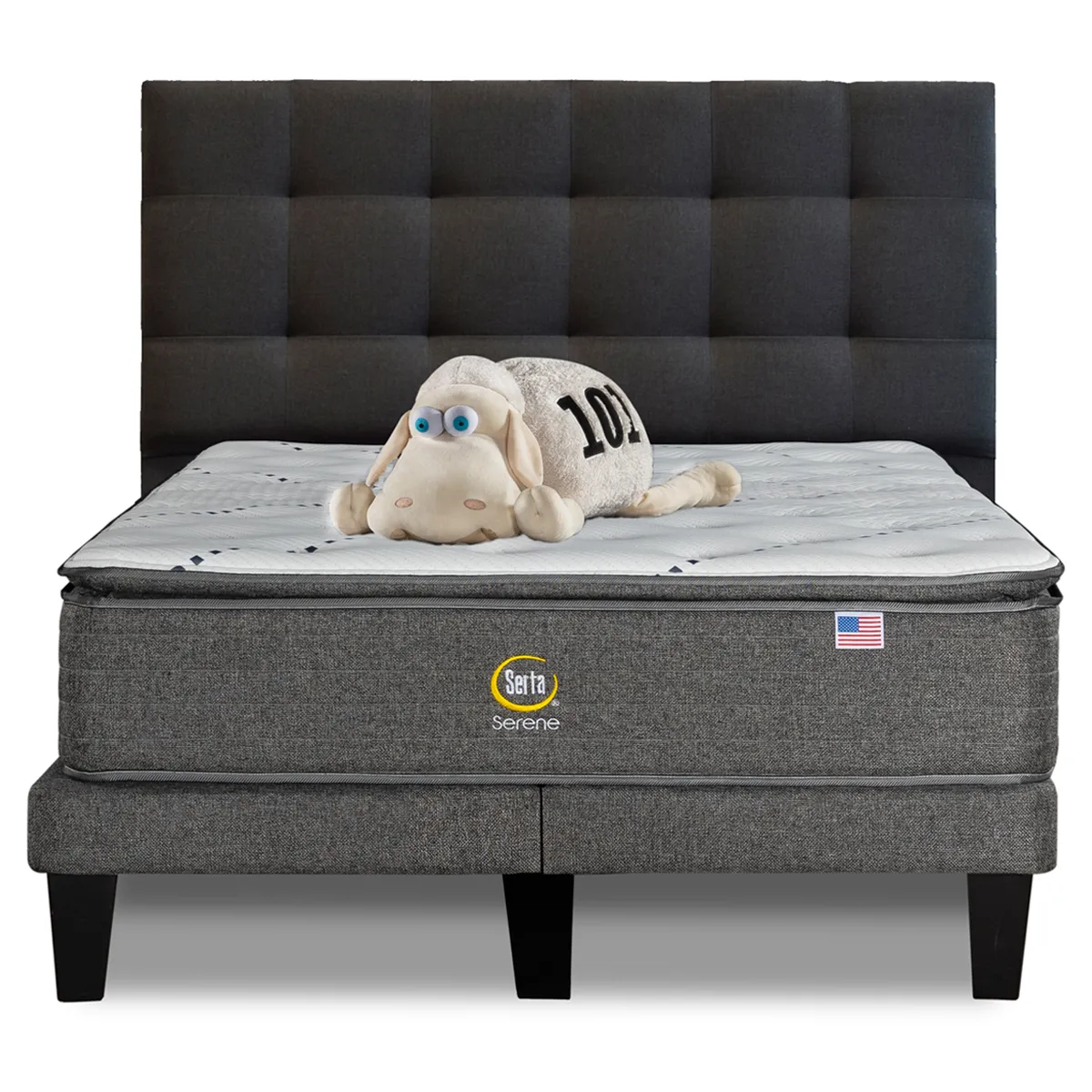 CAMA EUROPEA SERTA SERENE BD 2 PL + RESPALDO TIGNES MARENGO - 1
