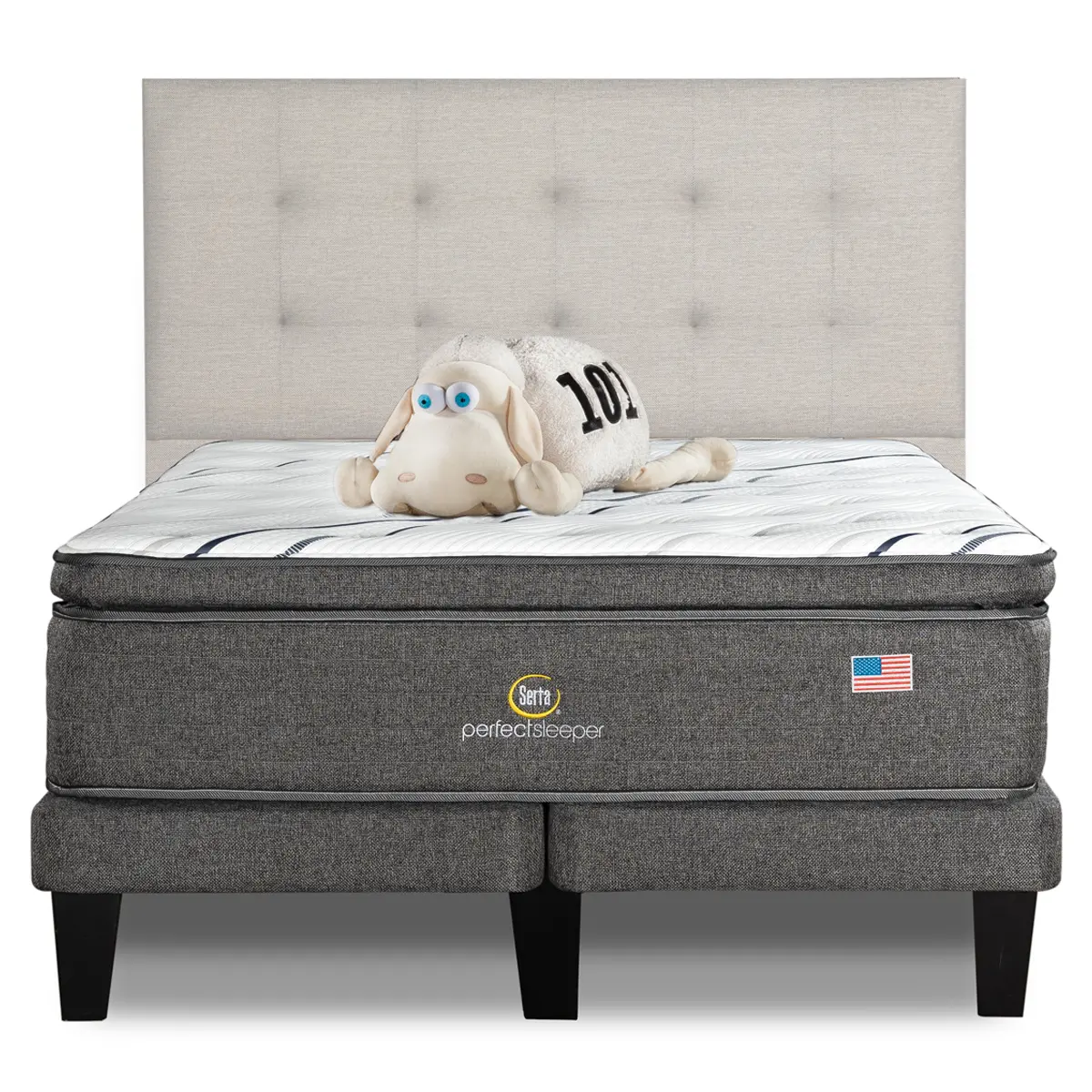 CAMA EUROPEA SERTA PERFECT SLEEP 2 PL + RESPALDO TIGNES ARENA - 1