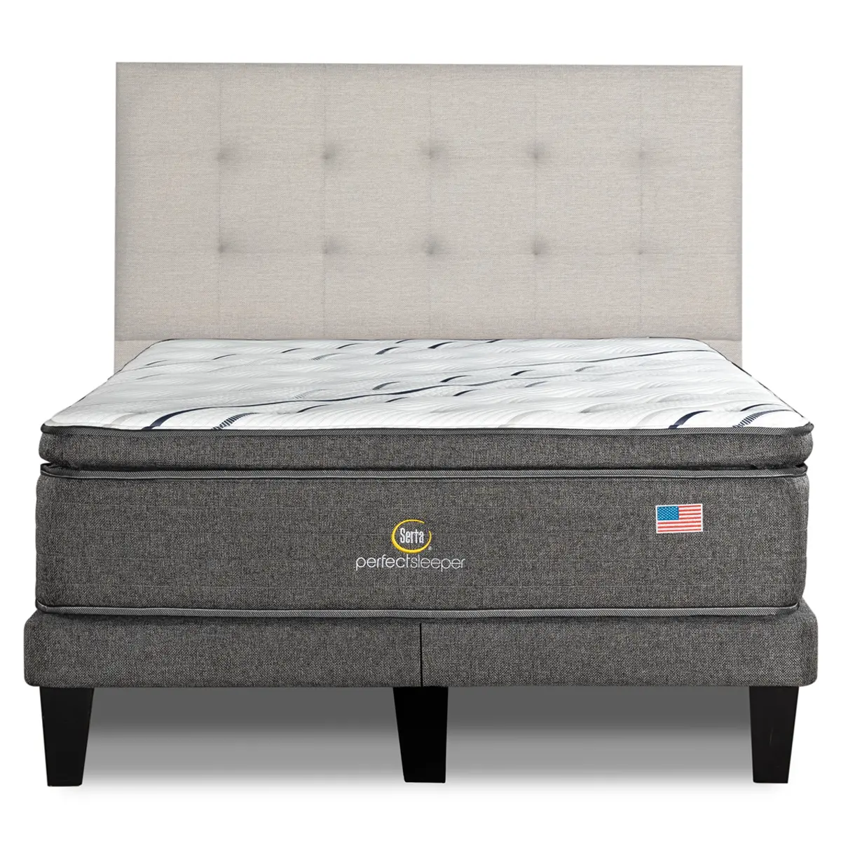CAMA EUROPEA SERTA PERFECT SLEEP 2 PL + RESPALDO TIGNES ARENA - 2